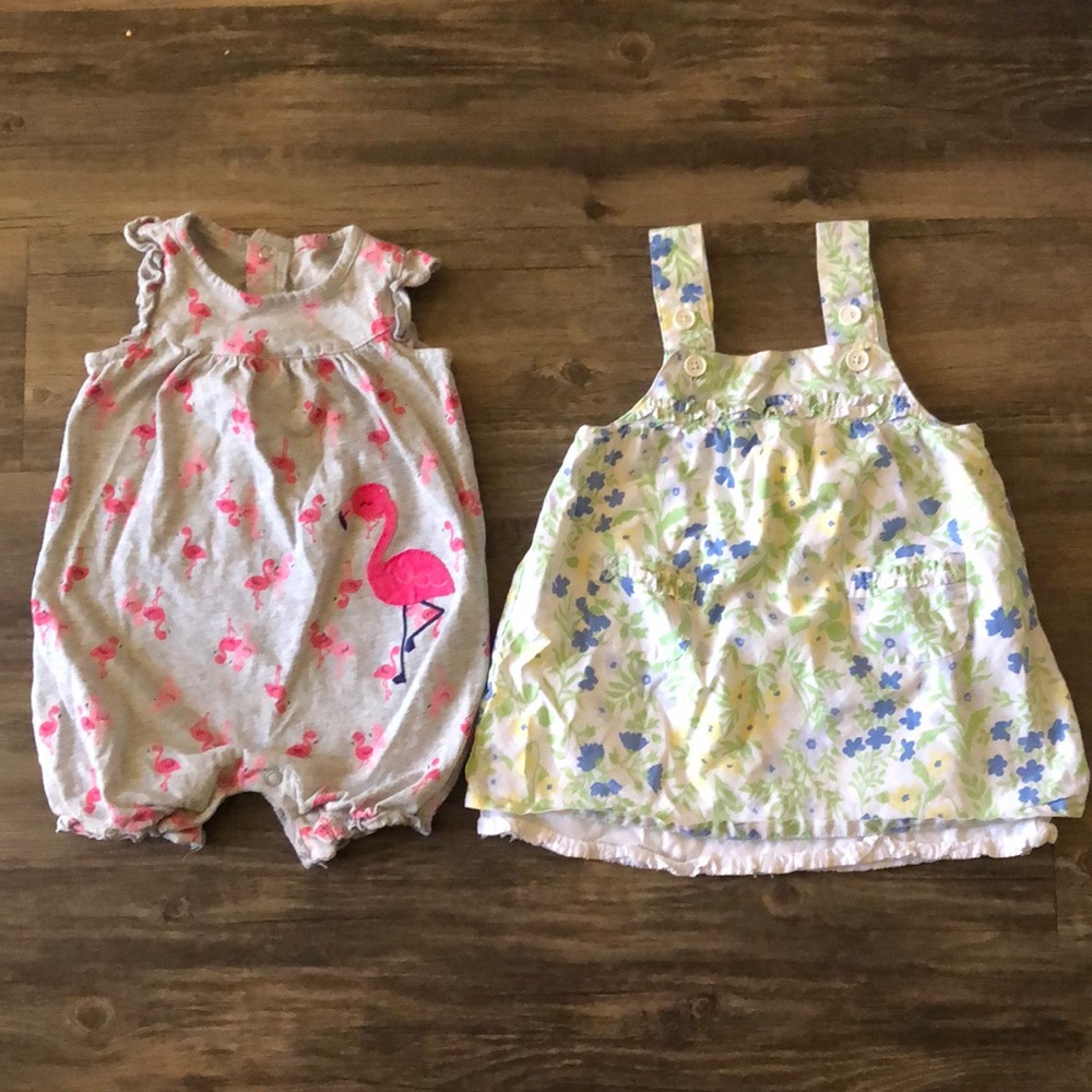 Janie & Jack Carter’s 2 Pc Bundle Infant Romper & Dress size 6-12 months